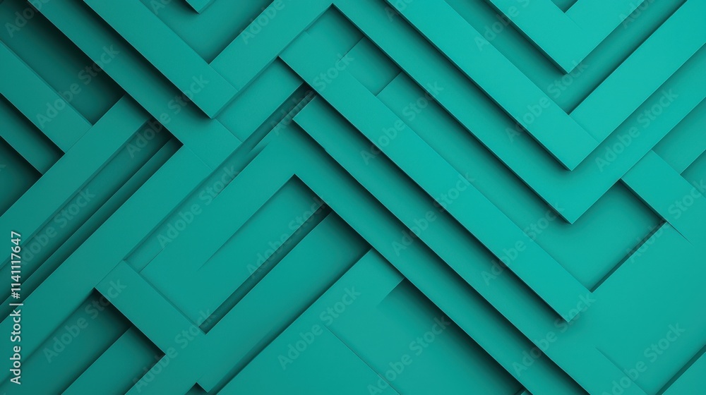 Poster abstract teal background with intersecting layered geometric shapes