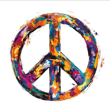 recommend clip art: multicolored peace sign no background