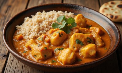 Delicious vegan curry with couscous