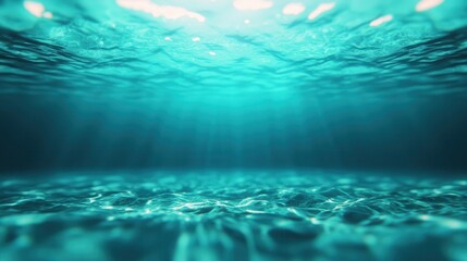 Tranquil Underwater Scene with Sunlight and Gentle Waves