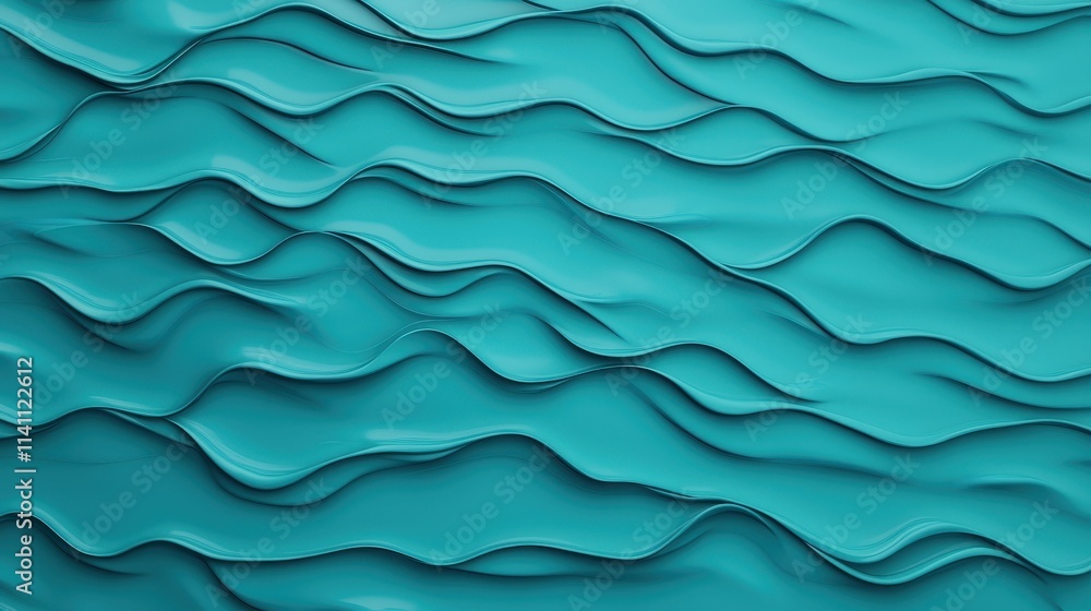 Poster abstract wave patterns in turquoise color for artistic background