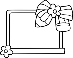 Coquette Girly blackboard school supplies outline