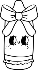 Coquette Girly crayon school supplies outline