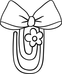 Coquette Girly paperclip School supplies outline