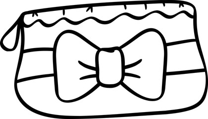 Coquette Girly pencil pouch school supplies outline