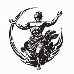 Apollo Greek mythology god logo vector image isolated on white background.