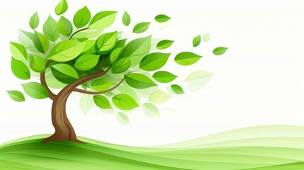 A vibrant tree represents the unity of ecoconscious innovation and nature, inspiring a sustainable future.