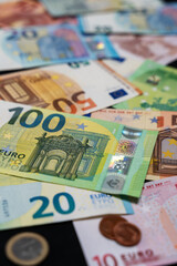 Background of EURO bills. Financial concept.