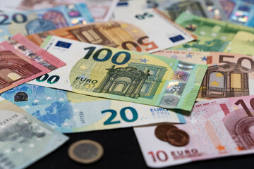 Background of EURO bills. Financial concept.