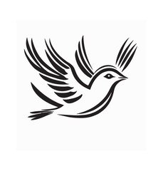 Canary Logo Vector Design. Domestic canary in flight logo image vector.