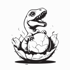 Dinosaur Eggs Vectors and Illustrations isolated on white background.