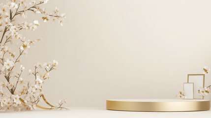 Flower background e-commerce product exhibition booth