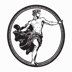 Ancient Greek God Dionysus Vector Image. Ancient Greek God Dionysus illustration isolated on white background.