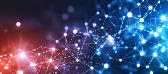 Abstract network connection; glowing nodes and lines.