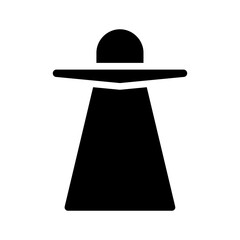 UFO icon silhouette. Concept of alien, extraterrestrial, and science fiction.