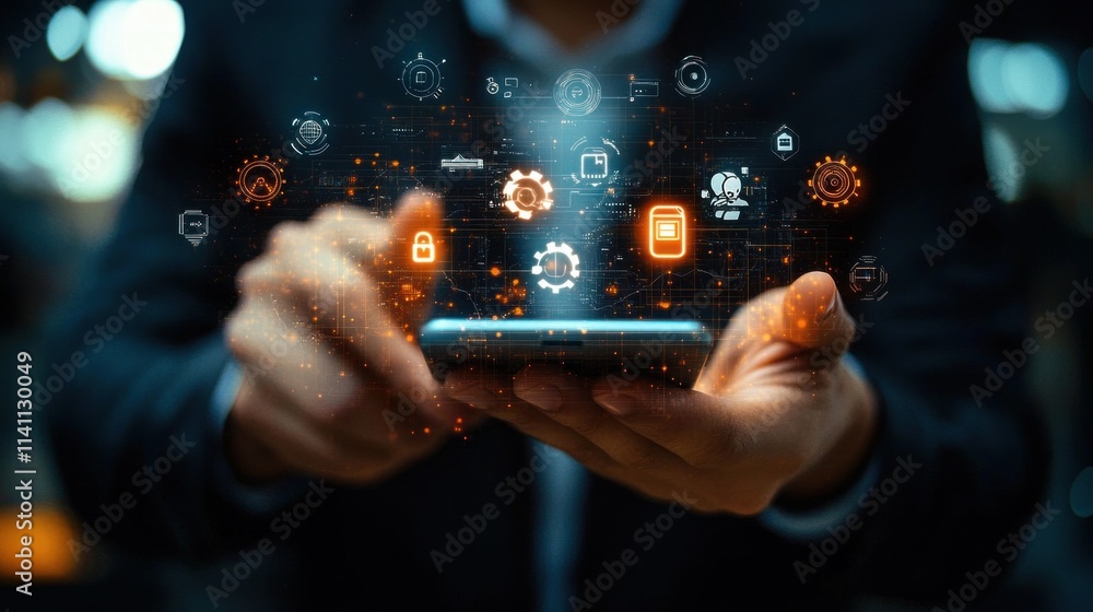 Poster Smartphone Software Update Process for Enhanced Functionality and Improved Security Upgrades in Modern Technology