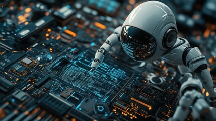 Concept of searching for data and content on the internet. Search engine optimization. Artificial intelligence. 