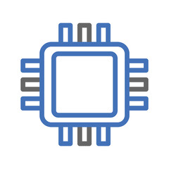 Computer chip icon. Concept of technology, artificial intelligence, and innovation.