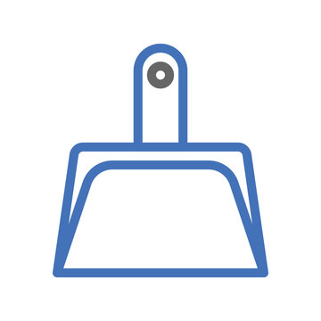 recommend clip art: Blue dustpan icon. Concept of cleanliness, cleaning, and housekeeping.