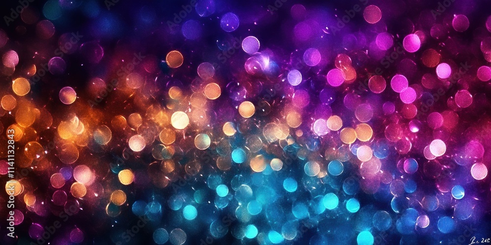 Poster vibrant abstract bokeh colorful background with glitter sparkle effect and glowing sequins
