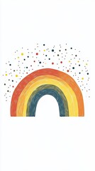 Obraz premium A stylized rainbow with colorful dots above it