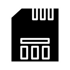 SD Card Icon. Concept of digital storage and data transfer.