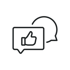 Positive feedback thin line icons. Editable stroke and Perfect pixel on transparent background