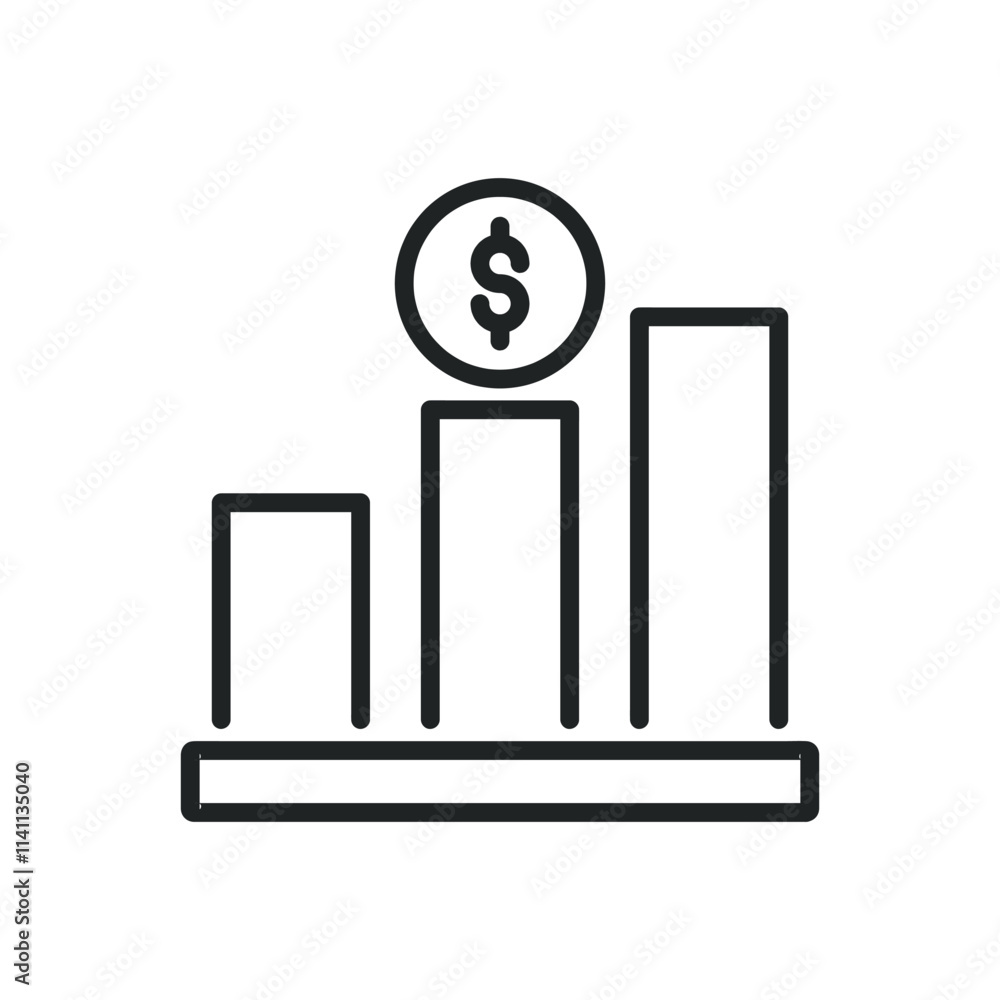 Poster statistic thin line icons. editable stroke and perfect pixel on transparent background