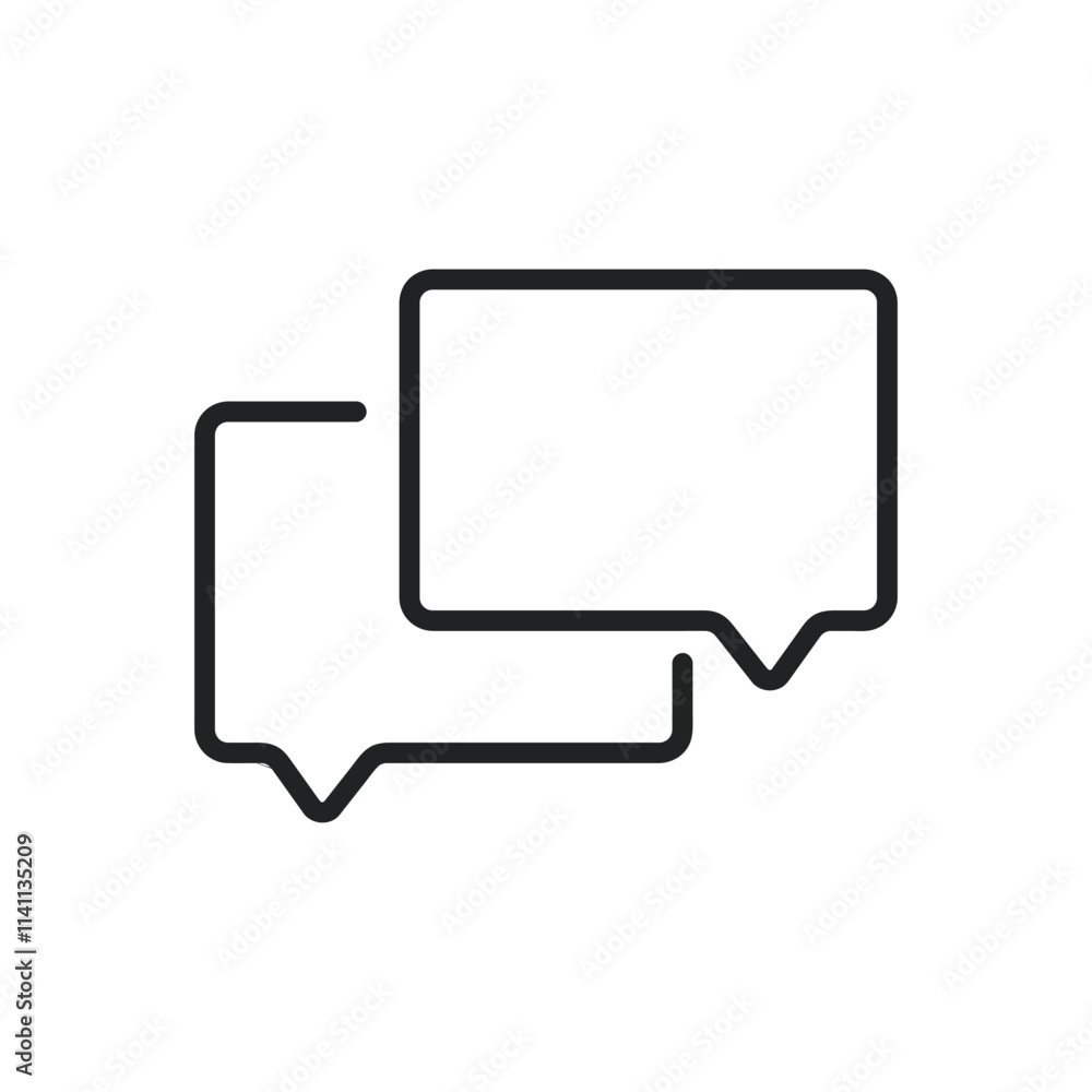 Poster chat, speech bubble thin line icons. editable stroke and perfect pixel on transparent background