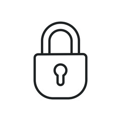 Padlock thin line icons. Editable stroke and Perfect pixel on transparent background