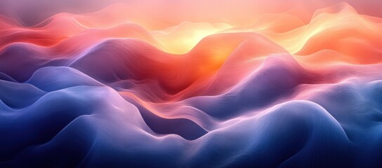 Obraz premium Abstract Gradient Background Soft Blue Orange Minimalist Design Modern Art Smooth Light