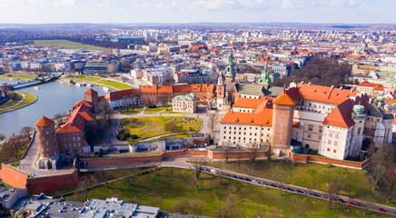 Wawel castle at Vistula river in Poland. High quality photo