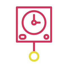 Pendulum Clock Icon, Time and Measurement Concept