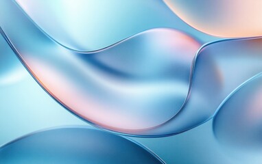 Obraz premium Transparent Curved Shapes with Soft Pastel Lighting and Ethereal Reflections