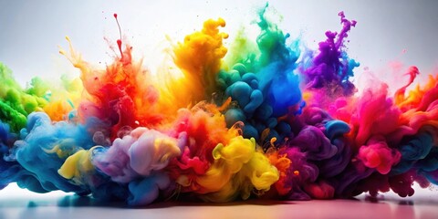 Bright explosion of colorful inkes, ink, explosion, colorful, vibrant, swirl, abstract, liquid, paint, design, artistic