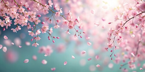 Cherry blossom petals falling gracefully in the air, sakura, petals, pink, spring, Japan, hanami, nature, beauty, floral