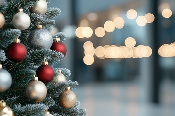A Christmas tree with many ornaments on it