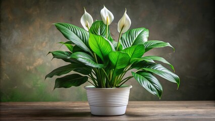 Peace lily plant with lush green leaves , houseplant, peace lily, Spathiphyllum, indoor plant, foliage