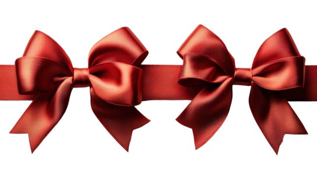 Elegant red bows gift wrapping scene promotional event festive atmosphere close-up view celebration concept