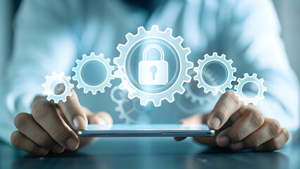 digital literacy essential tools concept as User tests password manager tries backup tool checks grammar app no fuss daily tasks flow digitally greased gears spin smoothly in  Photo Stock  Concept  an