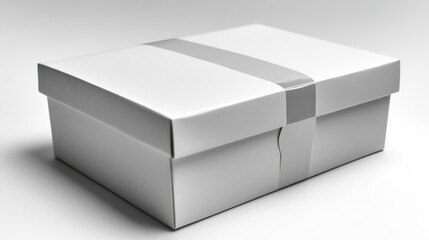 Naklejka premium A sleek and realistic white box mockup isolated on a white background, perfect for professional product packaging showcases.