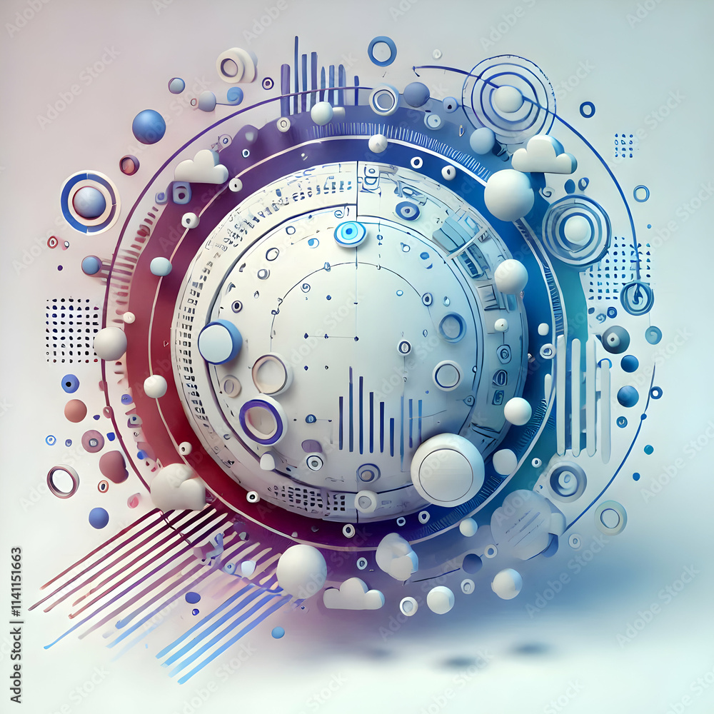 Poster 3d plain gradient background with sci fi digital patterns and copy space concept as a plain gradient