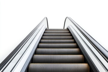 Obraz premium Modern escalator in minimalist setting with clean lines and bright lighting