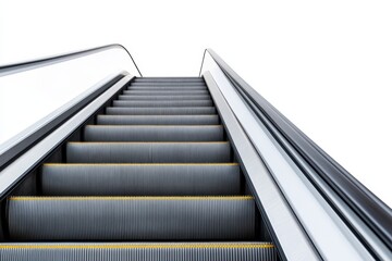Obraz premium Modern escalator ascending in bright minimalist environment