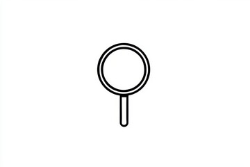 Simple black and white magnifying glass icon on white background