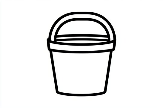 recommend clip art: Minimalist black and white outline of a bucket icon