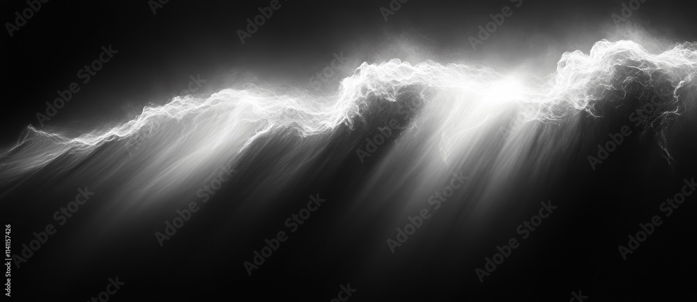 Poster high contrast black and white abstract gradient background monochrome noise texture for design