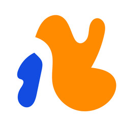 Abstract Blue Orange Shapes Design