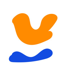 Abstract Blue Orange Shapes Design