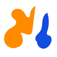 Abstract Blue Orange Shapes Design